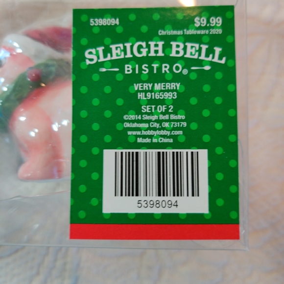 Sleigh Bell Bistro Very Merry Dinosaur Salt And Pepper Shakers New 2014 - Picture 4 of 6